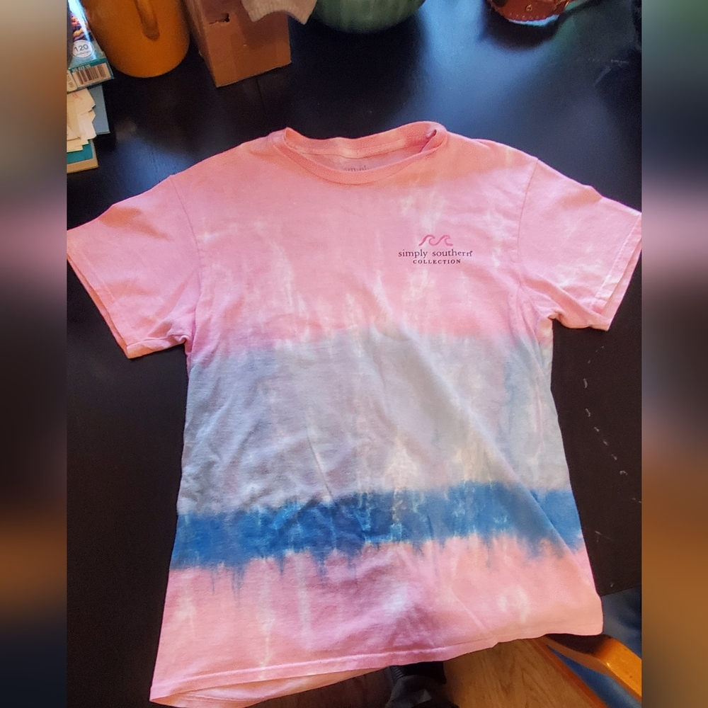 Simply Southern Kids Pink and Blue Tie-Dye T-Shirt